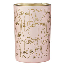 Load image into Gallery viewer, Copy of Abstract Face glass hurricane vase - Pink
