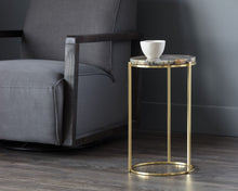 Load image into Gallery viewer, Tillie End Table - Brass - Natural Agate Stone
