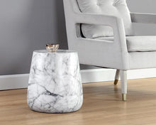 Load image into Gallery viewer, Aries Side Table - Marble Look - White
