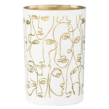 Load image into Gallery viewer, Abstract Face glass hurricane vase - White
