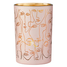 Load image into Gallery viewer, Copy of Abstract Face glass hurricane vase - Pink
